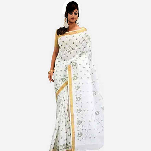 Different Available White Tant Rani Saree