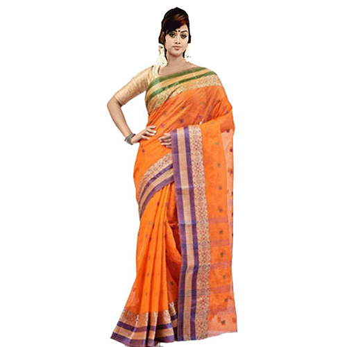 Different Available Orange Tant Rani Saree