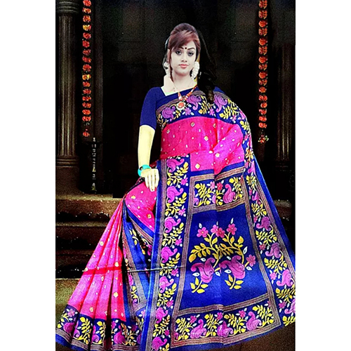 Different Available Molmol Printed Rani Saree