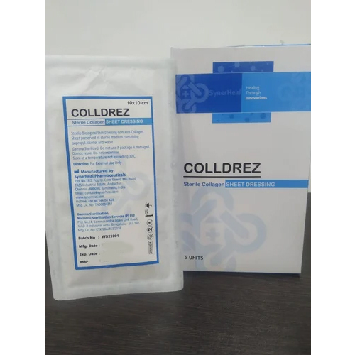 White 10X25 Cm Sterile Collagen Wet Sheet