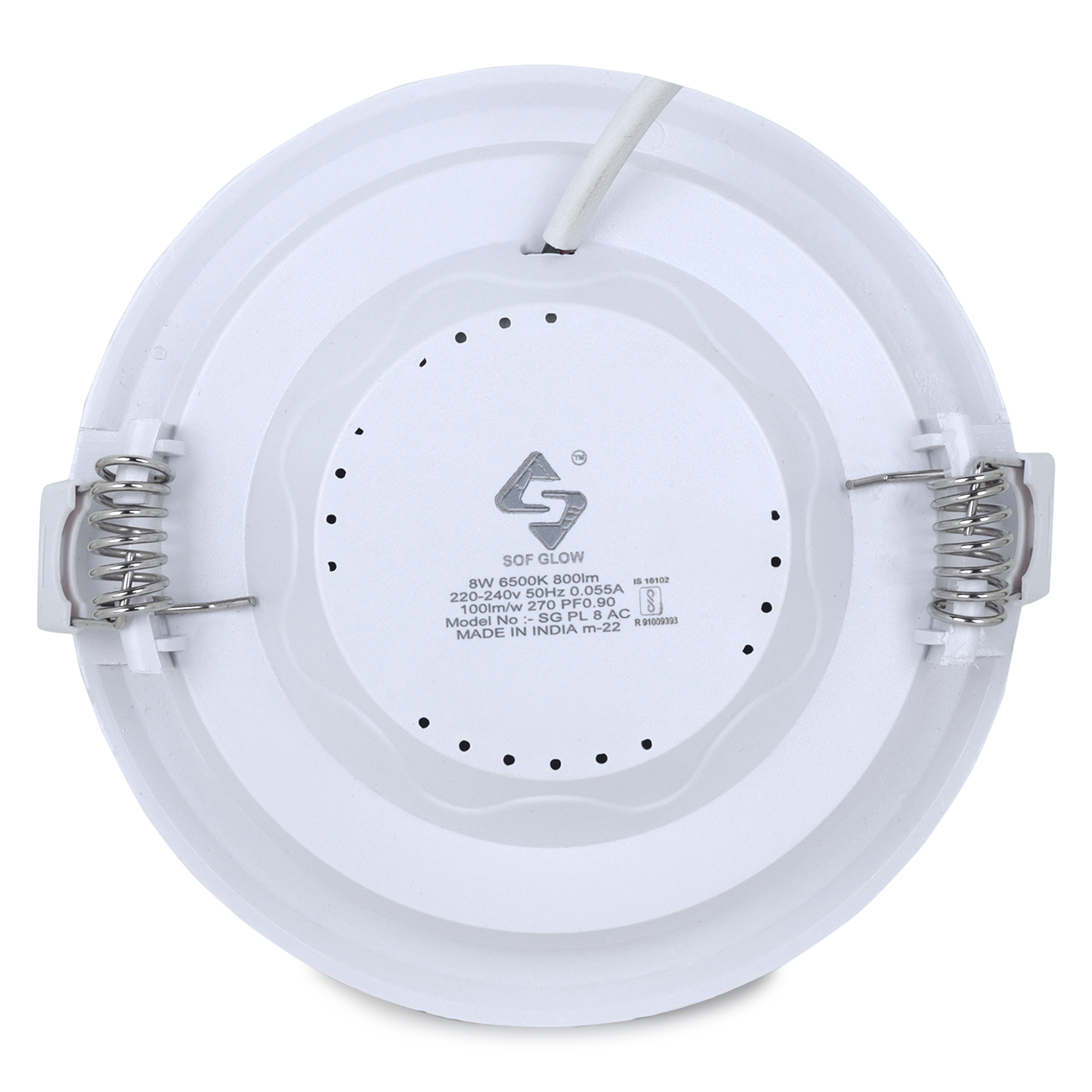8w Led Panel Light Rd Cw - Aluminium, Round Shape, Cool White Light, Rated Lumens >800 Lm, Input Voltage 220-240v, 50hz | Ideal For Home, Office, Shop
