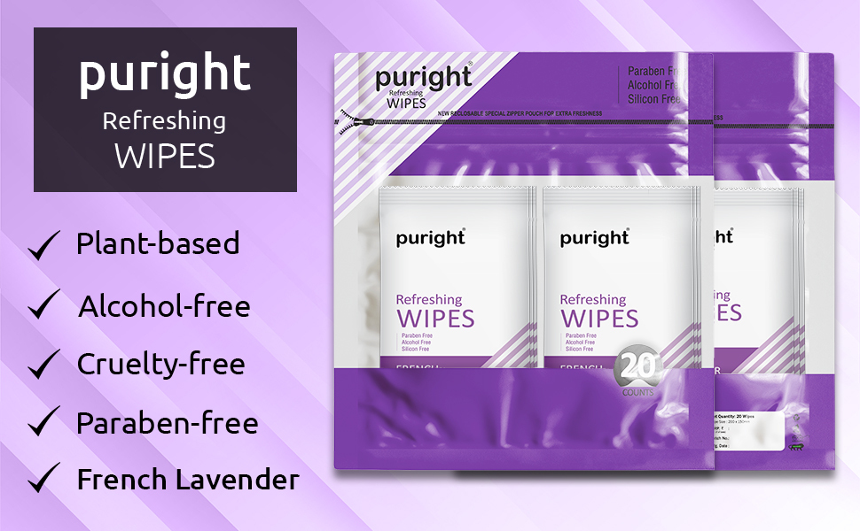 Lavender Wet Wipes - Non Woven Fabric 15 X 20 Cm White | Natural Biodegradable Antibacterial For Refreshing And Deep Cleansing
