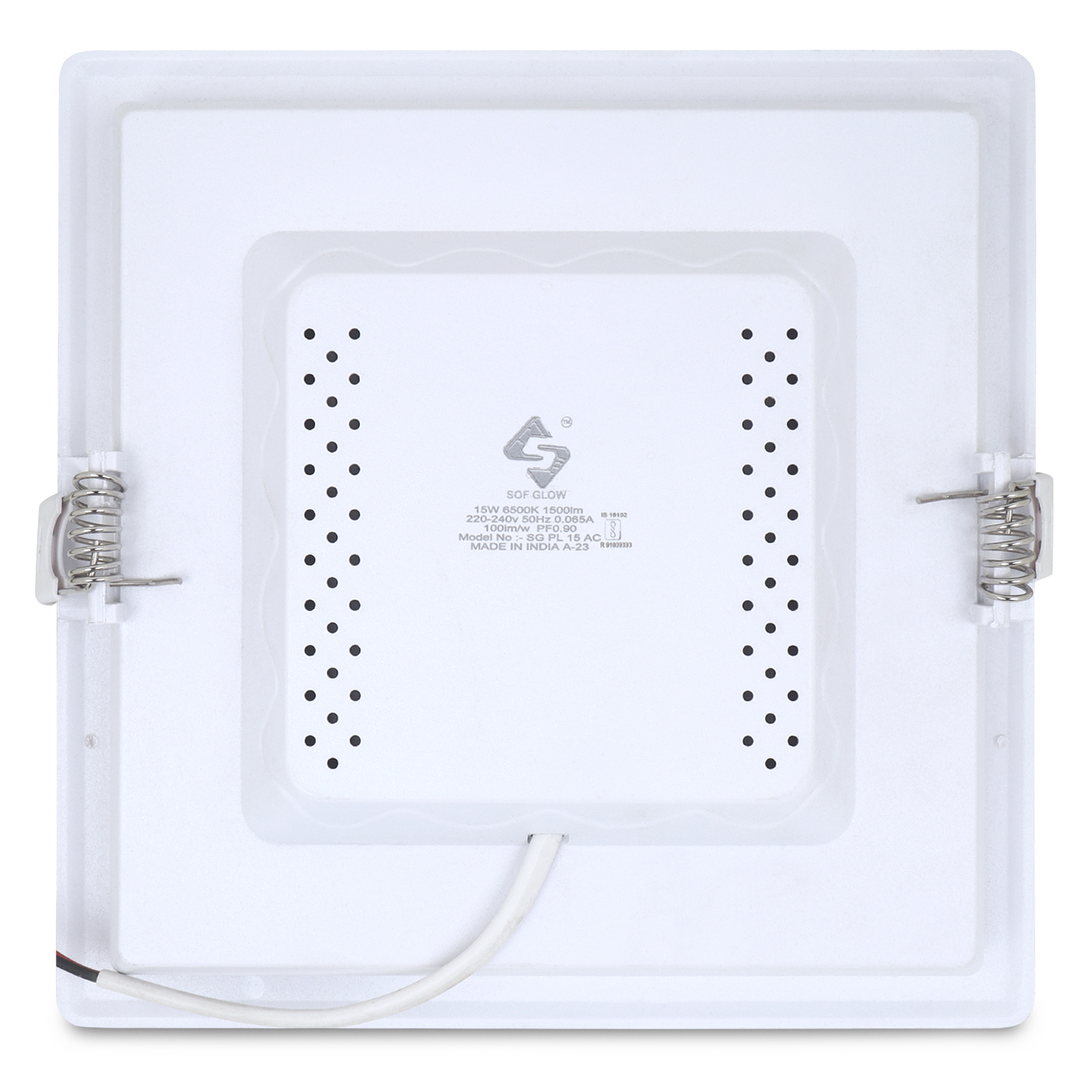 15w Led Panel Light Sq Cw - Aluminium, Round Shape, Cool White Color, Input Power 15w, Rated Lumens >1200 Lm, Rated Voltage 220-240v, 50hz