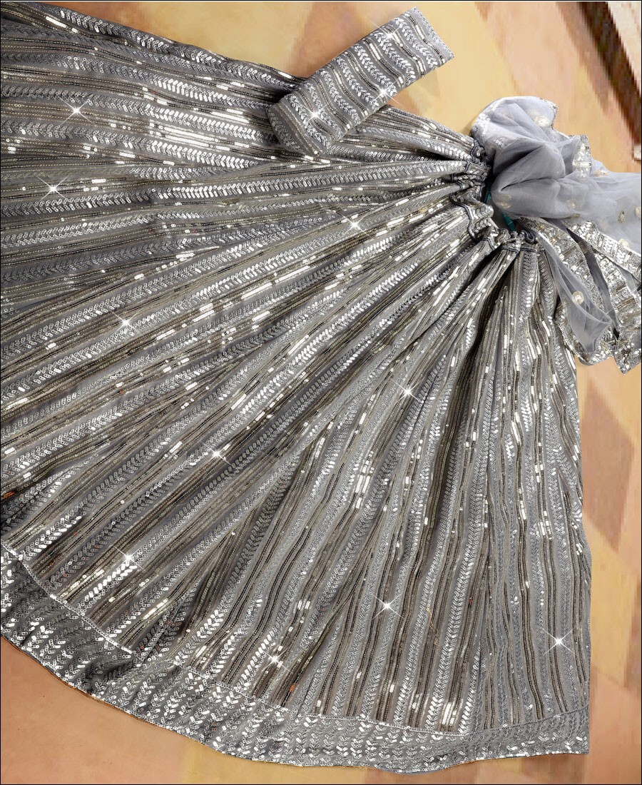 Grey Colored Georgette Lehenga Choli