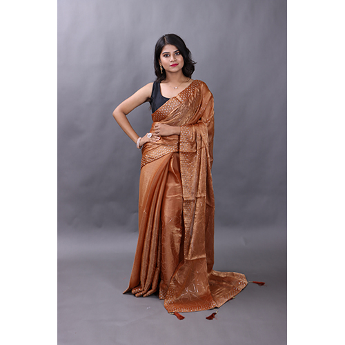 Casual Light Brown Designer Saree