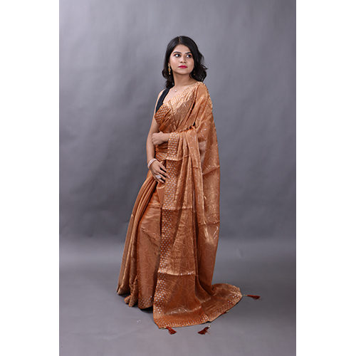 Casual Light Brown Designer Saree