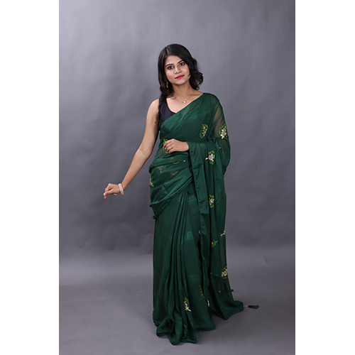 Casual Dark Green Fancy Saree
