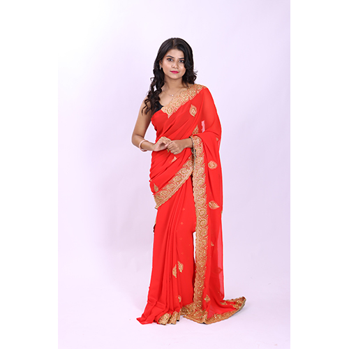 Summer Tomator Red Party Wear Saree