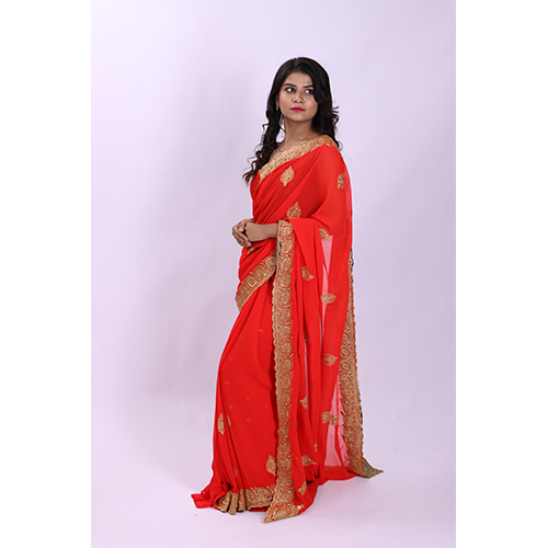 Summer Tomator Red Party Wear Saree
