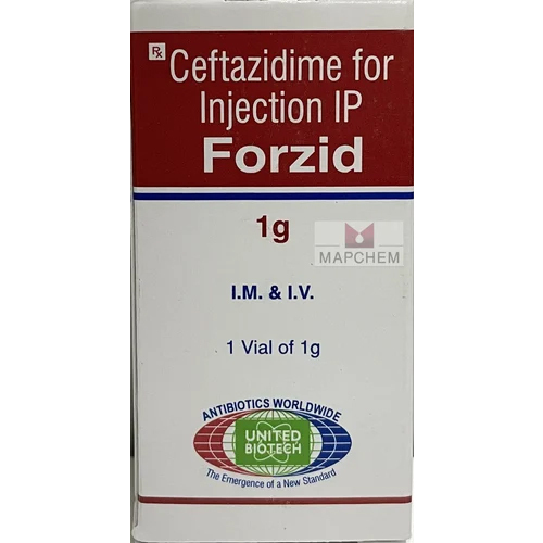 Forzid 1g Injection - Liquid Form, Suitable for Adults and Children | Effective Against Bacterial Infections, Store in Dry & Cool Place