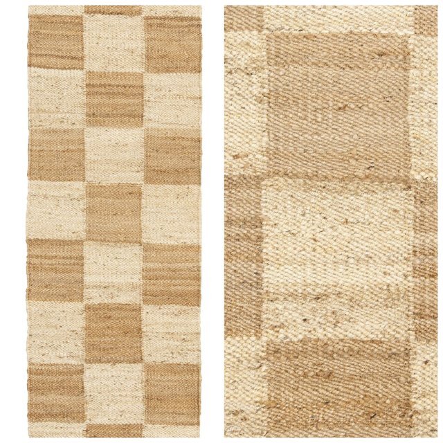 Almer Jute Rugs - Custom Rectangular Soft Brown Solid Color | Anti-slip, Stain Resistant, Modern Design
