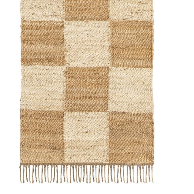 Almer Jute Rugs - Custom Rectangular Soft Brown Solid Color | Anti-slip, Stain Resistant, Modern Design