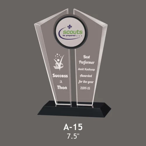 A15 Best Performance Award - Plastic And Acrylic, 7.5 X 4 Inch, Brown And Black Colors | Competitive Style, Ideal For Medals