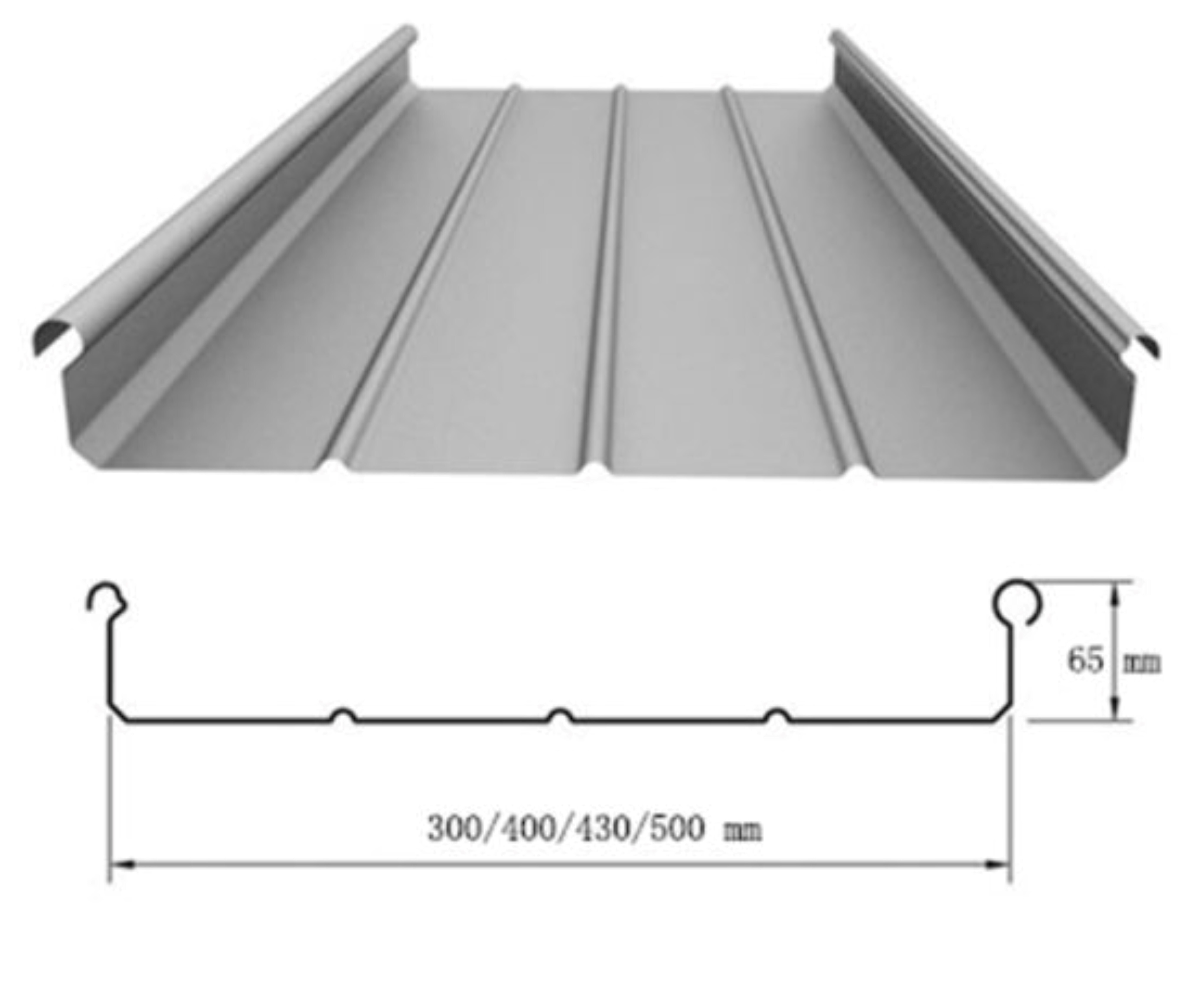 Standing Seam Sheet - Aluminum, 0.50 To 0.70mm , Color Coated | Low Maintenance, Leak-free, Adequate Drainage, Temperature-resilient Design