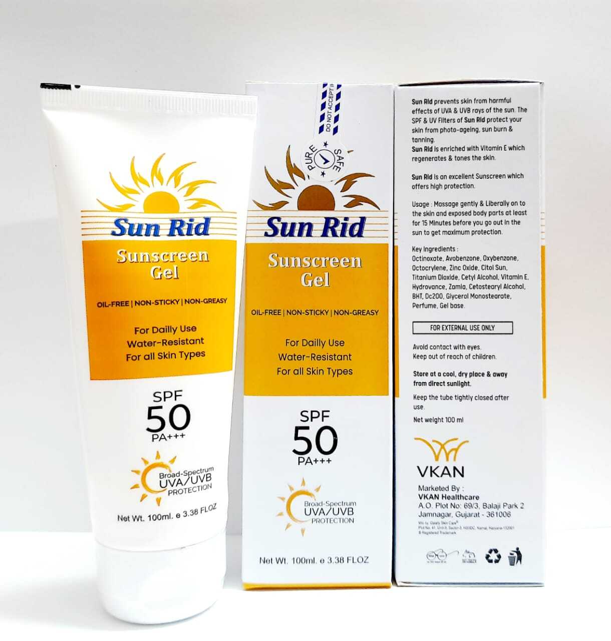 Sunscreen Gel - Spf 50, 100 Ml Volume, Suitable For All Ages - External Use, Physician-directed Application And Dosage