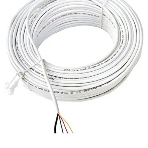 4C X 0.75 Sq White Cable - Copper Conductors, PVC Insulation, 0.75mm² Cross-Section, 220V Surge | Ideal for Electrical Wiring Projects