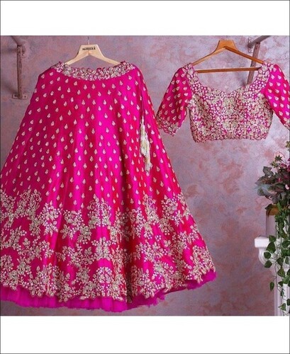 Pink Colored Sequence Embroidery Work Designer Lehenga Choli - Decoration Material: Sequins
