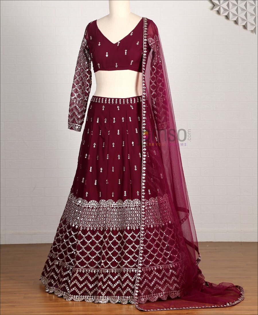 Purple Coloured Sequence Work Designer Lehenga Choli