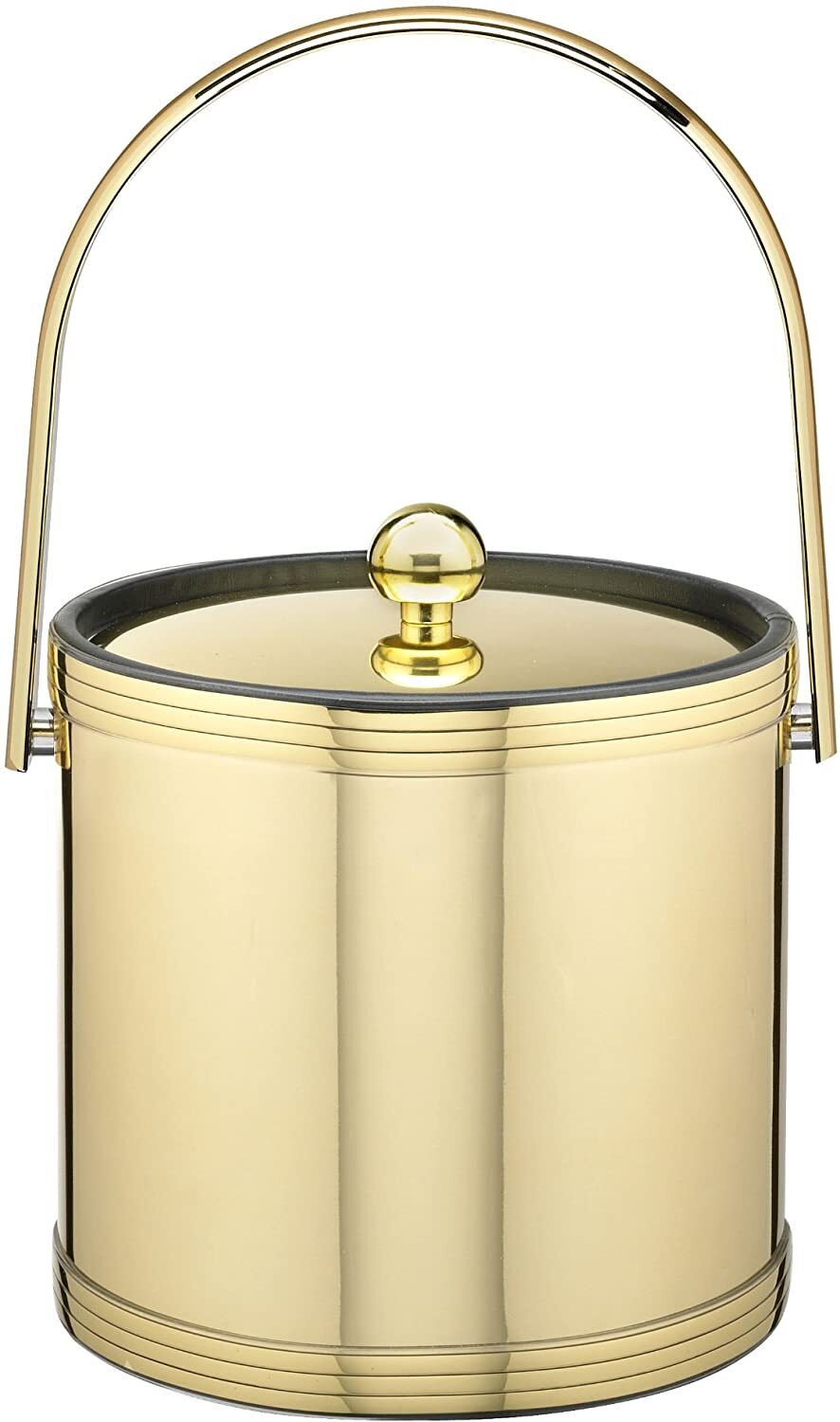 Ice Bucket - Stainless Steel, 7.8x7.8 Inches , White/black/copper, 10 Liter/day Capacity, Weighs 10lbs