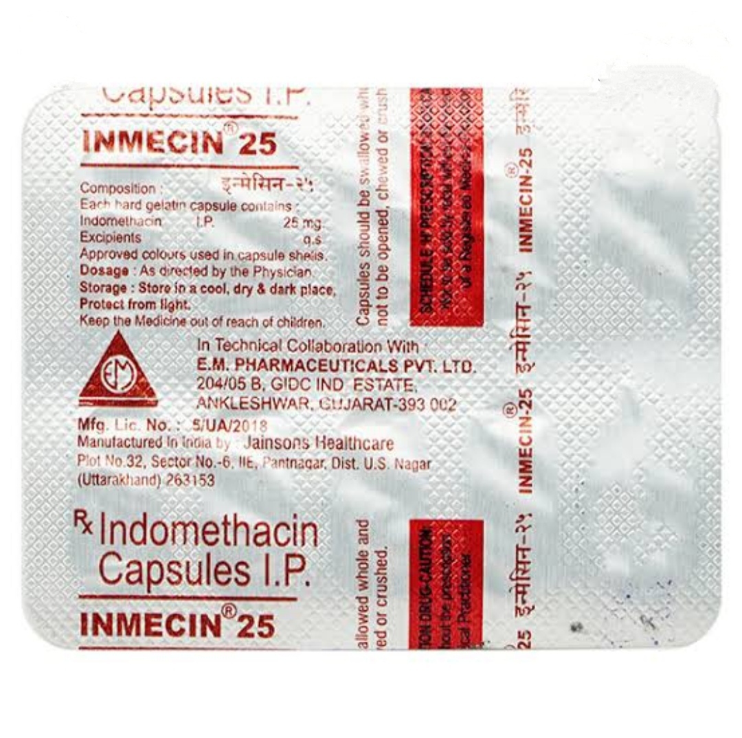 Inmecin 25 Mg Ingredients: Indomethacin