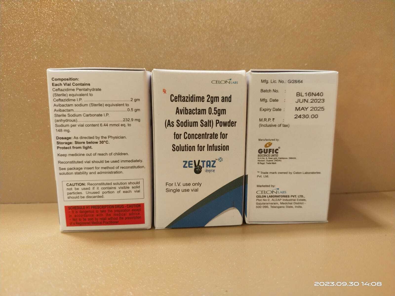 Ceftazidime Avibactam - Drug Type: Injection