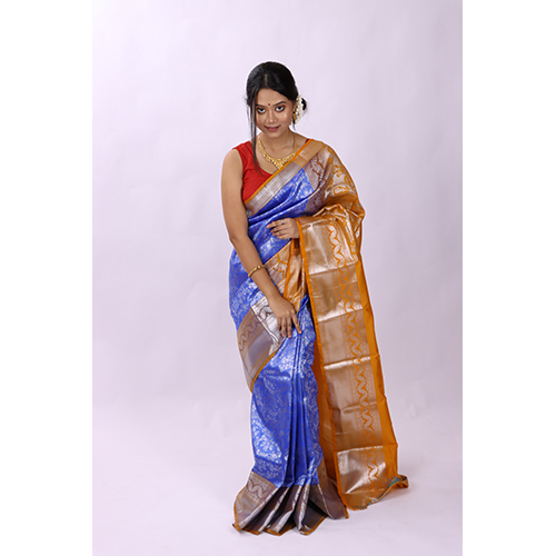 Silk Royal Blue Kanjivaram Saree