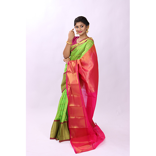 Silk Light Green Kanjivaram Saree