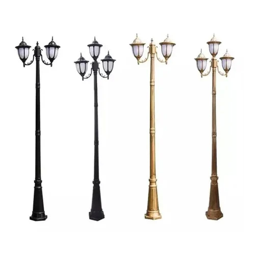 Black & Golden Mild Steel Lamp Post