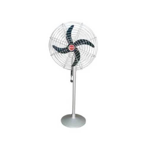 Air Circulator Pedestal Fan - Aluminum 4-Blade Design, 1440 RPM Speed Mode, Silver Color, Floor Installation