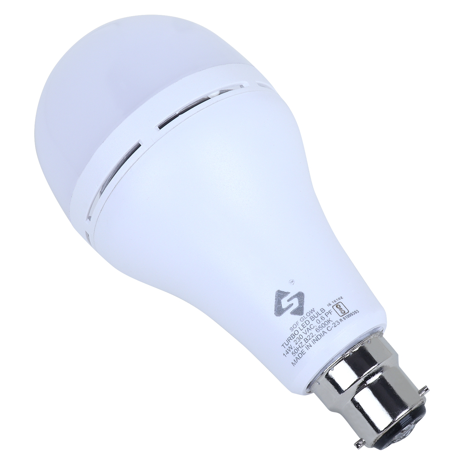 14w Led Bulb Inv-trb-on/off-2.2k-b22-cw - Aluminum, Cool White, Cri >80, 1400+ Lumens, Charging Indicator, 4 Hours Backup | 1 Year Warranty, Soft Glow Design