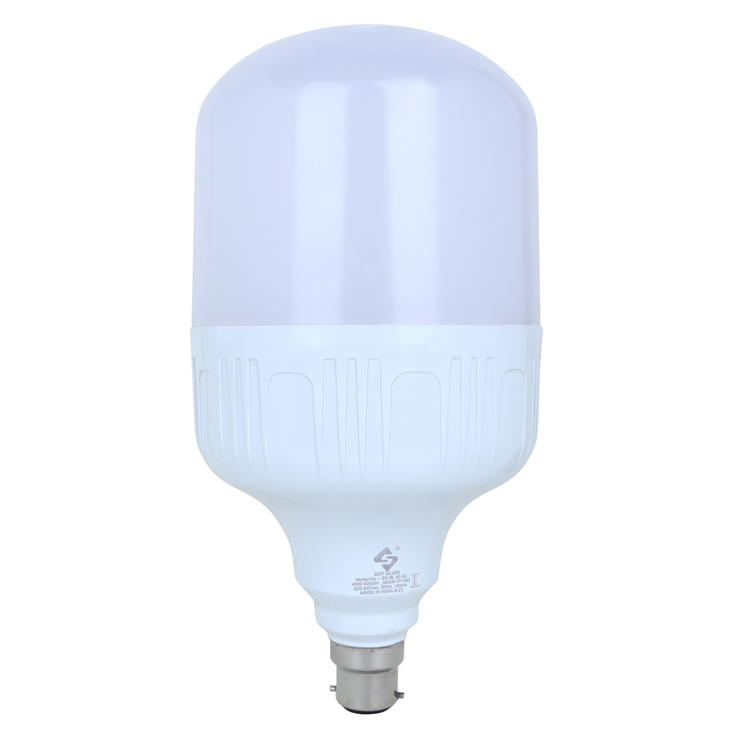 40w Led Dob Bulb T-120 Lb B-22 Cw - Aluminum Mcpcb 1.5mm / Dia 112mm / Spd Circuit / 4kv 440 Aluminium Ppt Housing T-100mm Lb Dome, Cool White Sof Glow, 15 Month Warranty