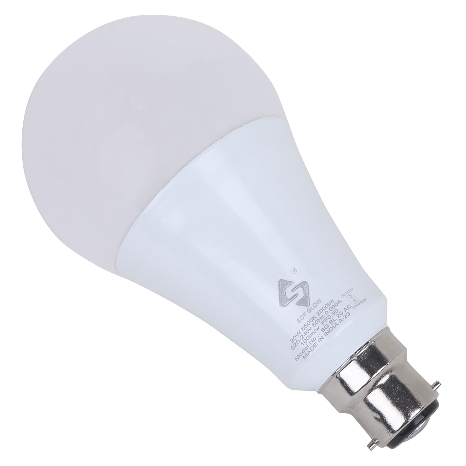 20w Led Dob Bulb A80 Hb B-22 Cw - Aluminum Mcpcb 1.5mm / Dia 58mm / With Spd Circuit 4kv 440v , 15 Month Warranty, Soft Glow Design, Cool White Color
