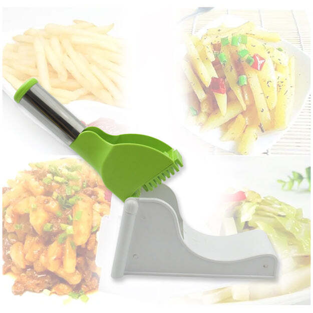 Virgin Plastic French Fry Chipser - Virgin Plastic , Ideal For Making French Fries, Hash Browns, Potato Chips & Mashed Potatoes With Container