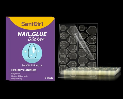Nail Glue Stickers - Herbal, Waterproof, Transparent | Easy to Handle, Reusable Patterns, Ideal for All Ages & Nail Art Lovers