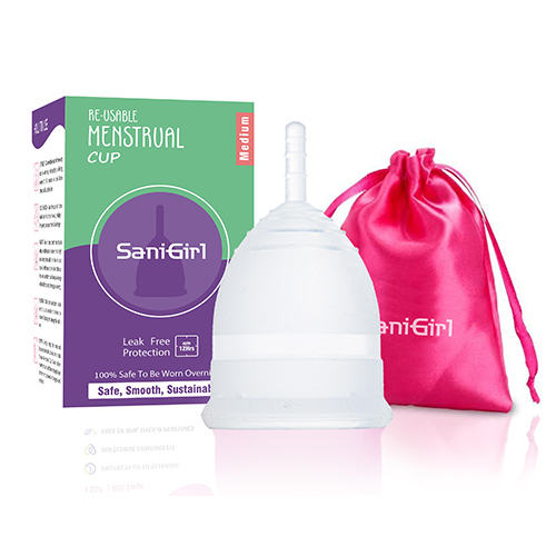 White Medium Re Usable Menstrual Cup - Age Group: Adults