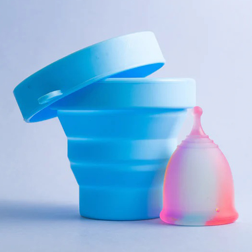 Blue Menstrual Cup Sterilizer - Medical Grade Silicone, Customized Size , Kills Germs Effectively With Steam Sterilization