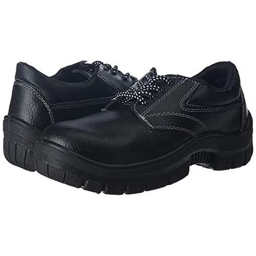 Aktion RA-701 PVC Shoe - Leather Upper, PVC Insole and Outsole, Unisex Black Lace Style Footwear | Durable, Comfortable, Excellent Traction