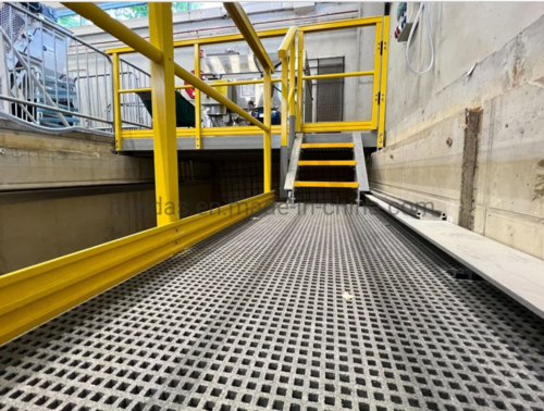 Frp Gratings For Animal Feeding Plant - Color: Grey