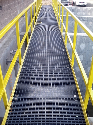 FRP Gratings for Civil Site - 310x3660 mm , Yellow Fiber Reinforced Plastic, Non-Conductive, Anti-Slip, UV Resistant Surface Treatment for Solar Panel Rooftop Use