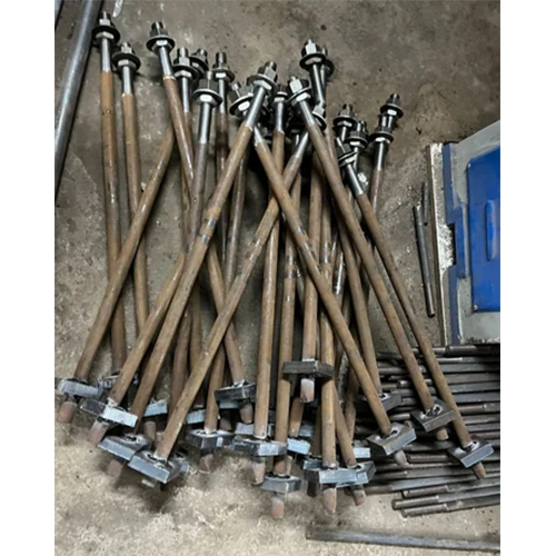 Plate Welded Foundation Bolt - EN8, M20 Diameter, 12mm Size, Black Color | Round Head, Powder Coated, Industrial & Commercial Use