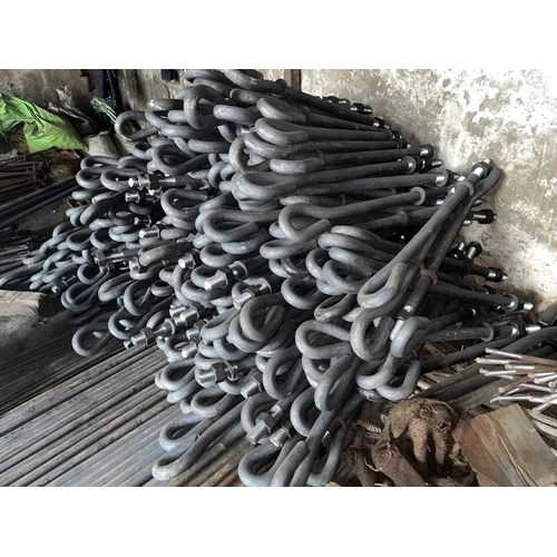 Round T Foundation Bolts For Construction - Black Powder Coated, Round Head, High Standard, Structural Use in Industrial & Commercial Settings