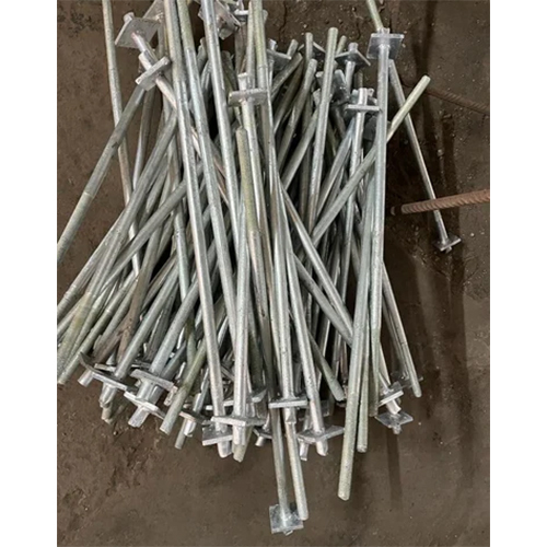 Plate Weld Foundation Bolt - High Standard, Round Head, Powder Coated Silver | Durable Fastening Solution for Industrial & Commercial Use