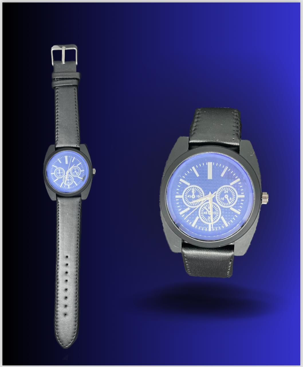 Wrist Watch - Polished Round Quartz Design, Black Steel Belt With Silver-gold Tone For Men