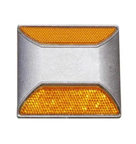 Road Delineator Stud - Aluminium, 500 Grams, Silver-Yellow | High Visibility, Manual Installation, Durable for Road Safety