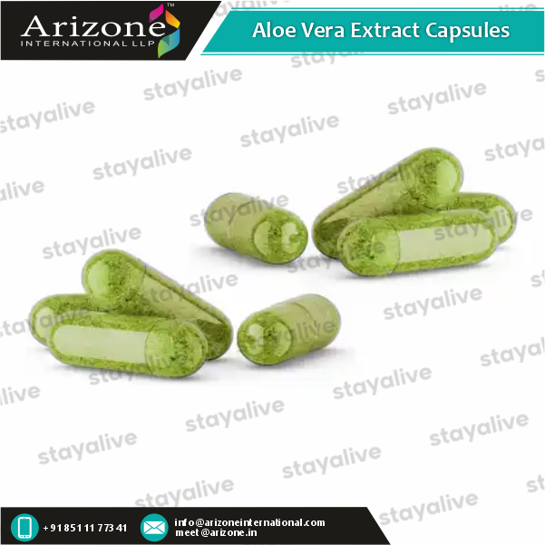 Aloe Vera Extract Capsules - Herbal Supplement, Antioxidant Support For Adults, Promotes Healthy Skin & Hair, Metabolism Booster, 100% Natural