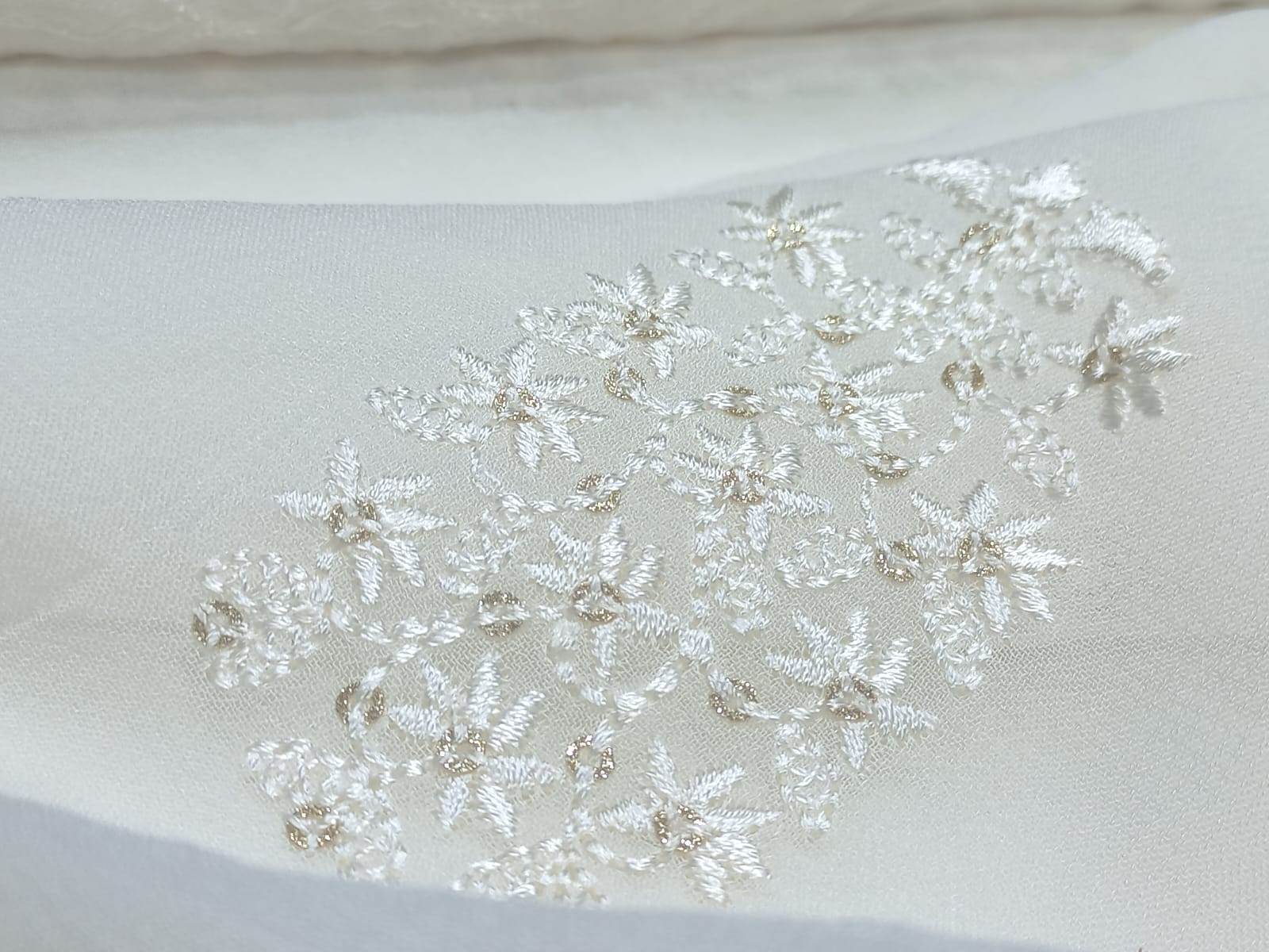 Viscose Thread Glitter Floral Butta Fabric For Womenswear