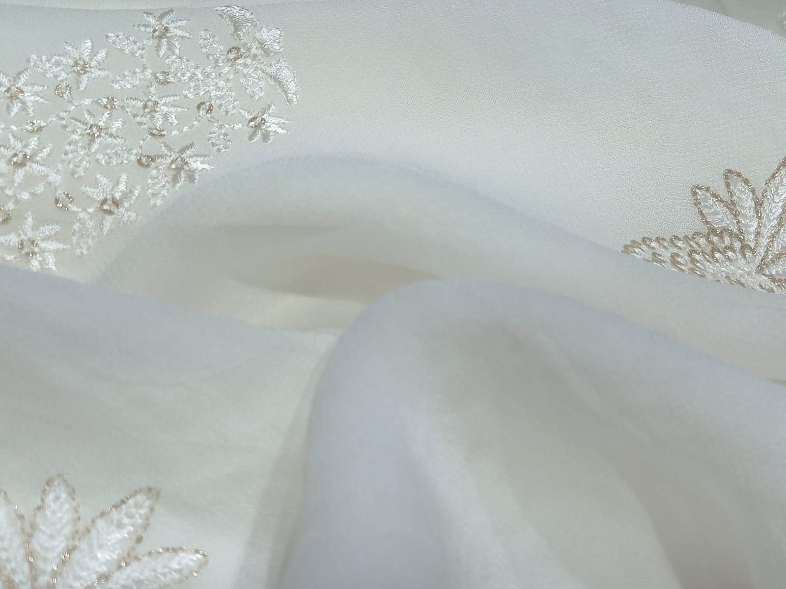 Viscose Thread Glitter Floral Butta Fabric For Womenswear