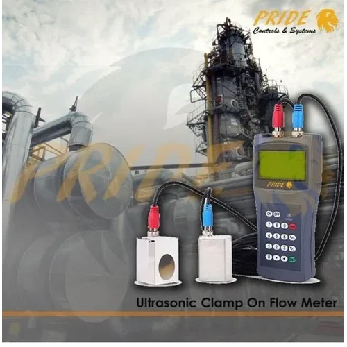 Portable Clamp On Ultrasonic Flow Meter - Size Range 15 Mm To 6000 Mm | Digital Display, Industrial Usage, Sleek Black Design