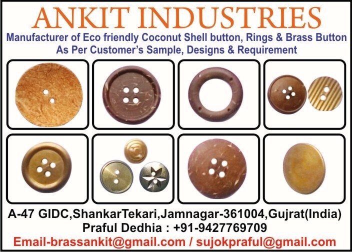 Brass Button Coconut Shell Button