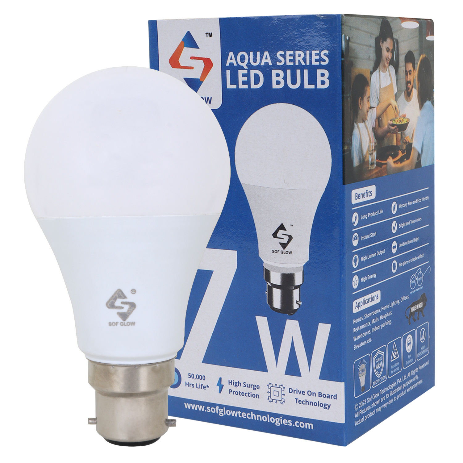 Led Mounted 7w Bl Dob 39/1mm C/w - Aluminum, 1mm Thickness, Cool White Color, 220-240v Input, 110lm/w Luminous Flux, Ip40 Rated, 2 Pcs Fuses Included